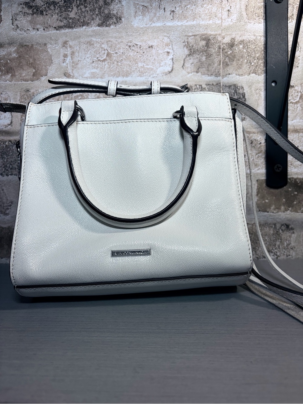 Rebecca Minkoff White Mini Satchel with Black Trim